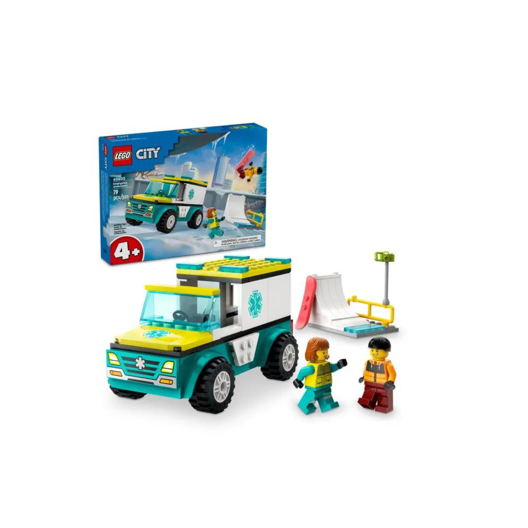 60403 Ambulancia de Emergencias y Chico con Snowboard Bricks Madrid